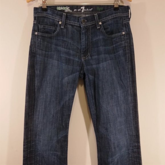 7 For All Mankind Dark Wash Bootcut Jeans Sz 31 - Picture 2 of 8